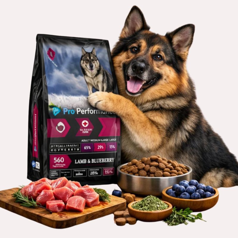 Kuzulu ve yaban mersinli köpek maması