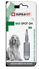 SUPRAVET 10-20 KG KÖPEK DERİ VE TÜY BAKIM ENSE YAĞI; BİT PİRE KENE DIŞ PARAZİT BİTKİSEL DAMLA 3 ML - Görsel 2
