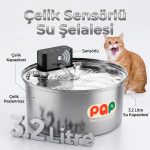 Pets and Plants 3.2 Litre Çelik Paslanmaz Otomatik Su Şelalesi