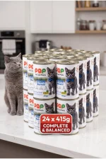 Balıklı Yetişkin Kedi Konservesi 415 gr x 24 Adet - Ekonomik Koli Yaş Mama - Görsel 3